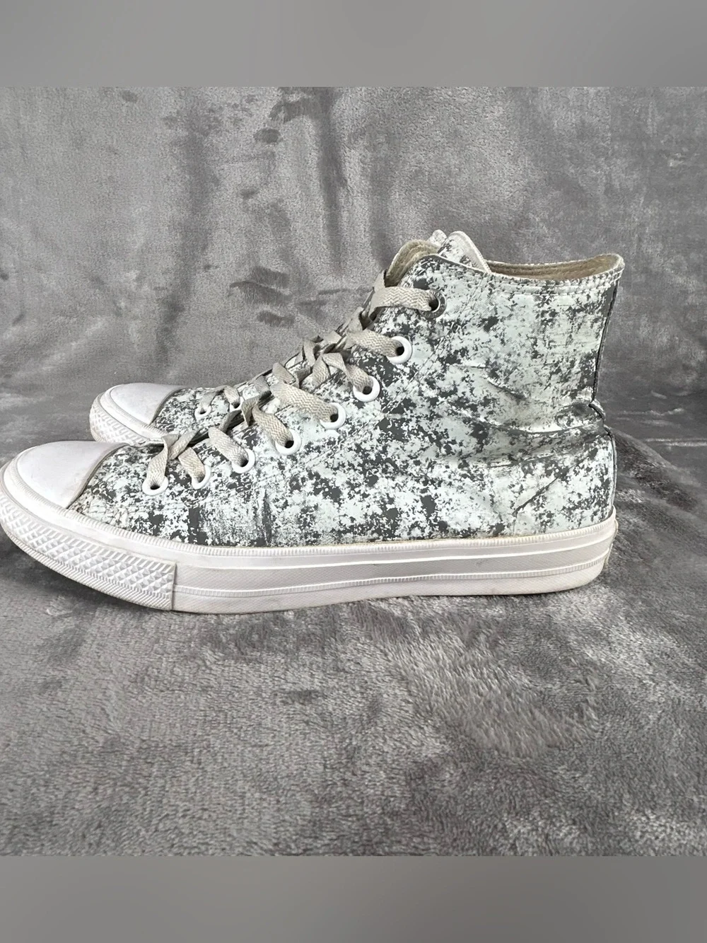 Converse All Stars Chuck Taylor II Lunarlon Mens 9.5 W 11 Gray Reflective Hi Top